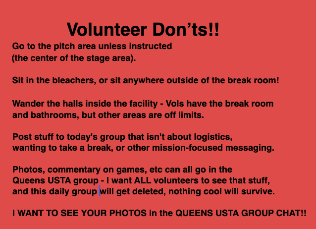 Volunteer Do's